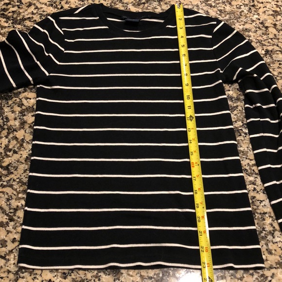 RALPH LAUREN POLO Black White Striped Long Sleeve L - Picture 6 of 8